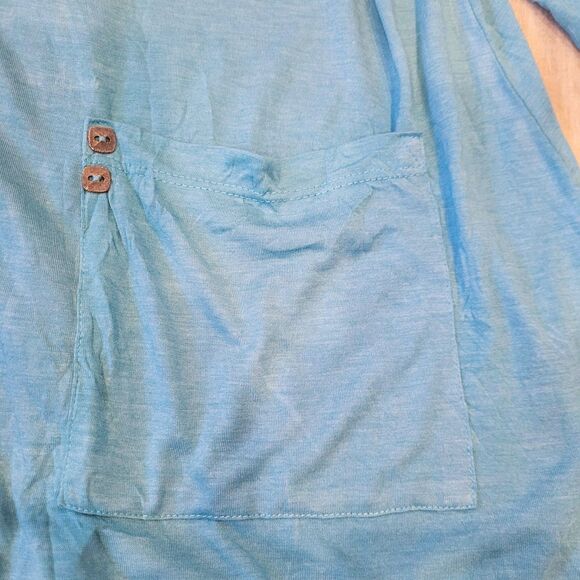 Chalet Et Ceci Teal Green Bamboo Blend Top Size Large Oversized Lagenlook USA - Picture 3 of 8